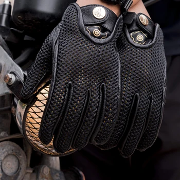 Ръкавици За каране на мотоциклет, Износоустойчивост, Удобна, Дишаща, Черни, С Пълна с Пръст, Защитни Мото-Ръкавици S2523