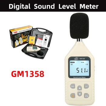 Ръчен дигитален Тестер нивото на шума GM1358 Обхват на измерване 30-130 db db Аудио SonometrosTester Максимално четеш Автоматично изключване на захранването