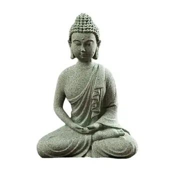Статуя на Буда от Пясъчник, Статуетка, Декор, Ориенталски Фигурки за Йога, Украшение, дзен, за Офис на Работния Плот, за Медитация на Закрито