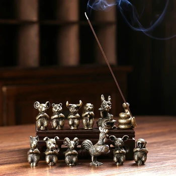 Титуляр Ароматна Пръчица Горелка Китайския Зодиак Животни Joss-Stick Поставка За Кадилници Декор