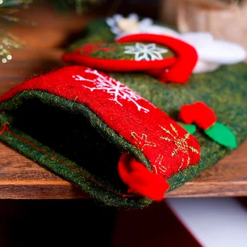 Чанта За Коледно Чанта За Коледно Окачване Ретро Чорапи Детска Чанта За Шоколадови Празнични Подаръци Оформление На Голяма Сцена